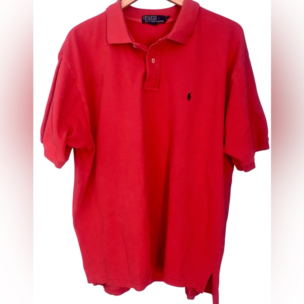 Polo Ralph Lauren Orange Polo Top Blue Pony Size XXL - Picture 1 of 6
